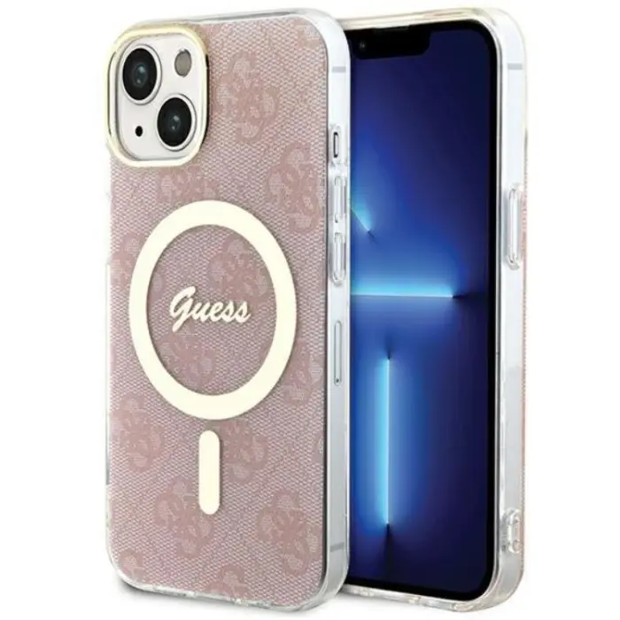 Guess - Guess iPhone 15/14/13 Mobilskal Magsafe IML - Rosa
