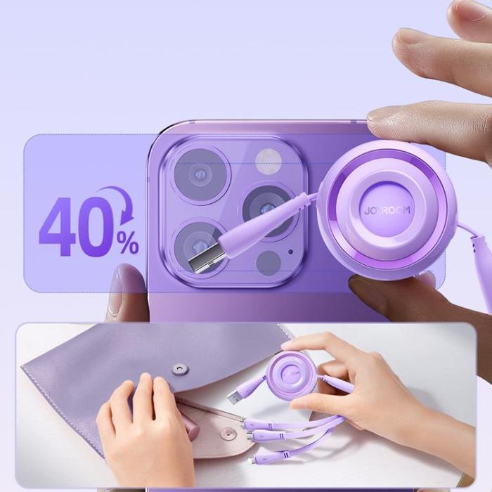 Joyroom - Joyroom 3in1 USB-A till USB-C, Lightning, microUSB kabel 1m