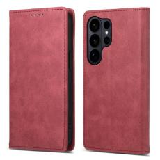 OEM - Samsung Galaxy S26 Ultra Fodral RFID Skydd Konstl&auml;der - R&ouml;d