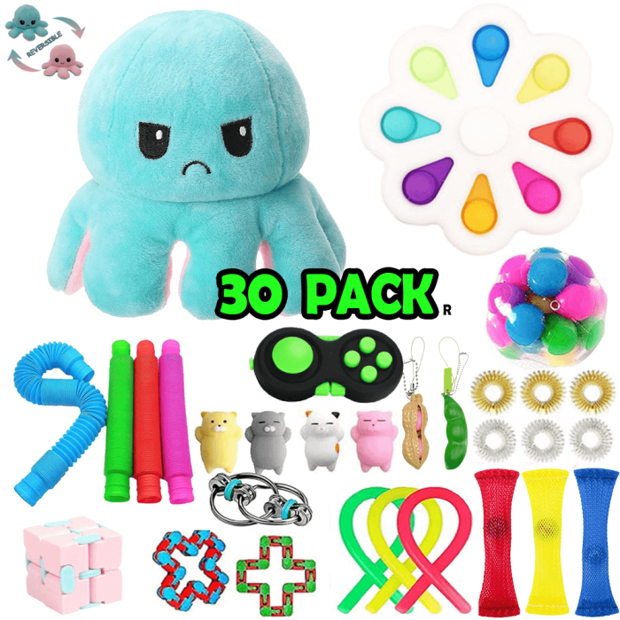 Adventskalender - Adventskalender 2023 - 30 Pack Fidget Pop it Toys för Vuxna & Barn (R)