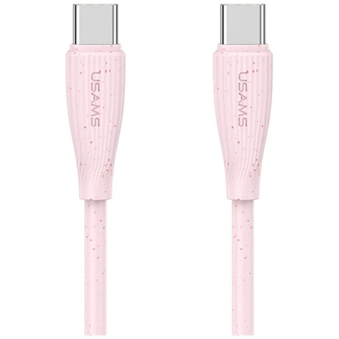 USAMS - Usams USB-C till USB-C Kabel 1m Green Series - Rosa