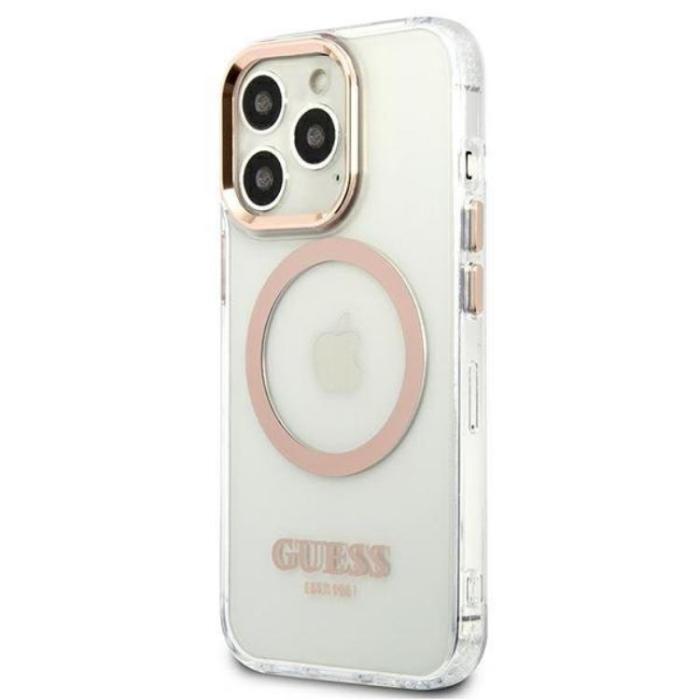 Guess - Guess iPhone 13 Pro Skal Magsafe Metal Outline - Guld