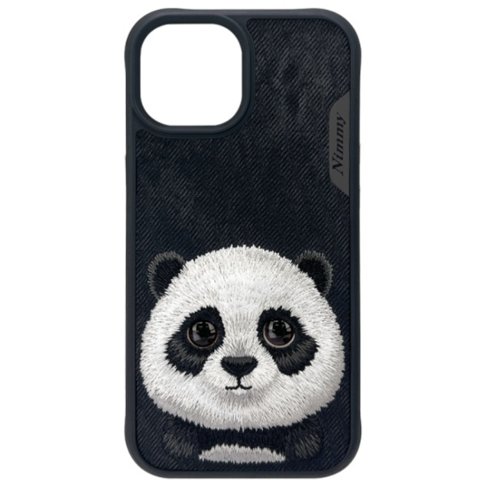 NIMMY - Nimmy iPhone 15 Mobilskal Big Eyed Pet 2.0 Panda - Svart