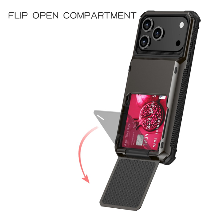 A-One Brand - iPhone 17 Pro Max Mobilskal Dual Layer korthållare - Blå