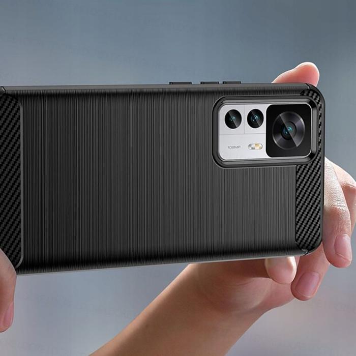 UTGATT - Tech-Protect Xiaomi 12T/12T Pro Skal Tpucarbon - Svart