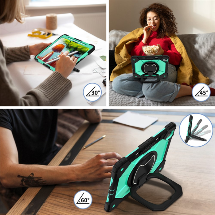 A-One Brand - iPad Air 13(2025/2024) Skal Kickstand - Svart/Mintgrön