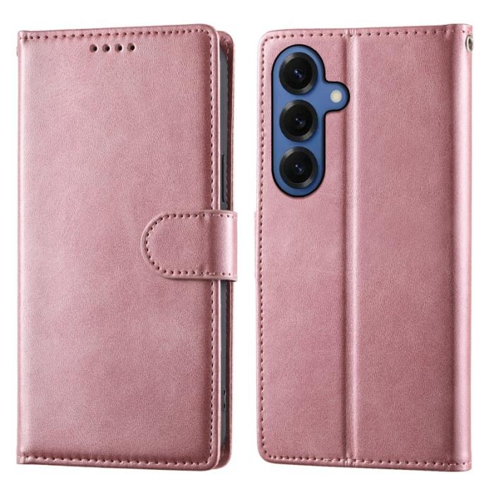 OEM - Samsung Galaxy S26 Fodral Ställ Äkta Läder Flip - Rosa