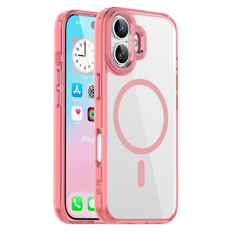 iPhone 17 Mobilskal MagSafe TPU+PC Transparent - Rosa | 2353 | AlltMobil