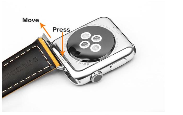 UTGATT1 - Watchband i äkta läder till Apple Watch 42mm - LjusBrun