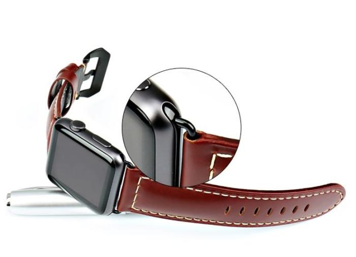 UTGATT1 - Watchband i äkta läder till Apple Watch 42mm - LjusBrun