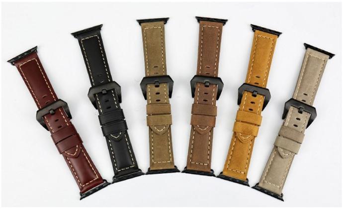UTGATT1 - Watchband i äkta läder till Apple Watch 42mm - LjusBrun