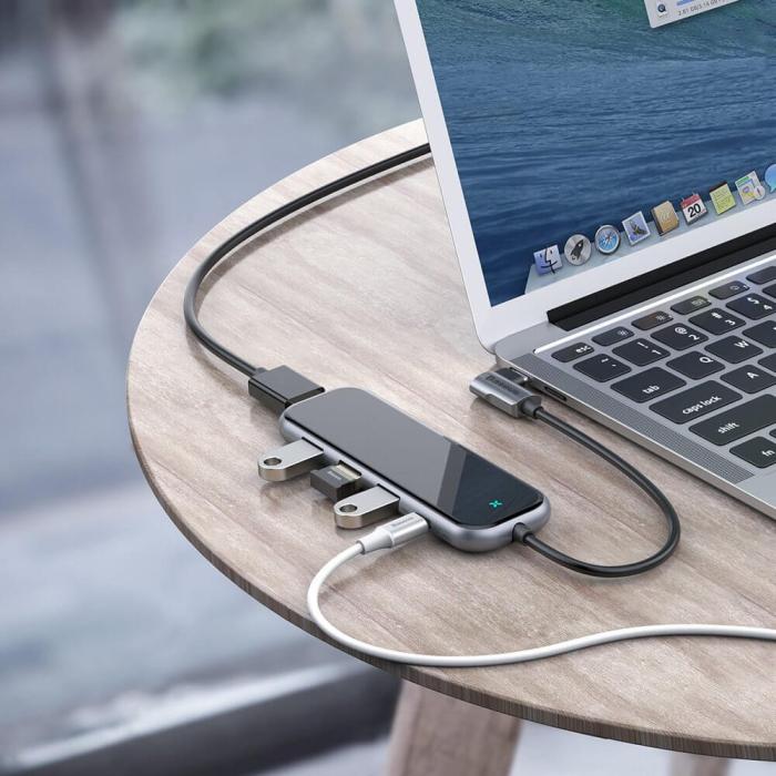 UTGATT1 - Baseus Multi-funktional HUB USB-C3xUSB 3.0 Grå