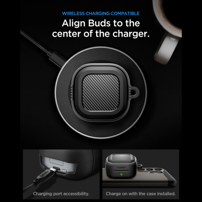 Spigen - Spigen Skal För Galaxy Buds 4/4 Pro Rugged Armor - Matte Svart