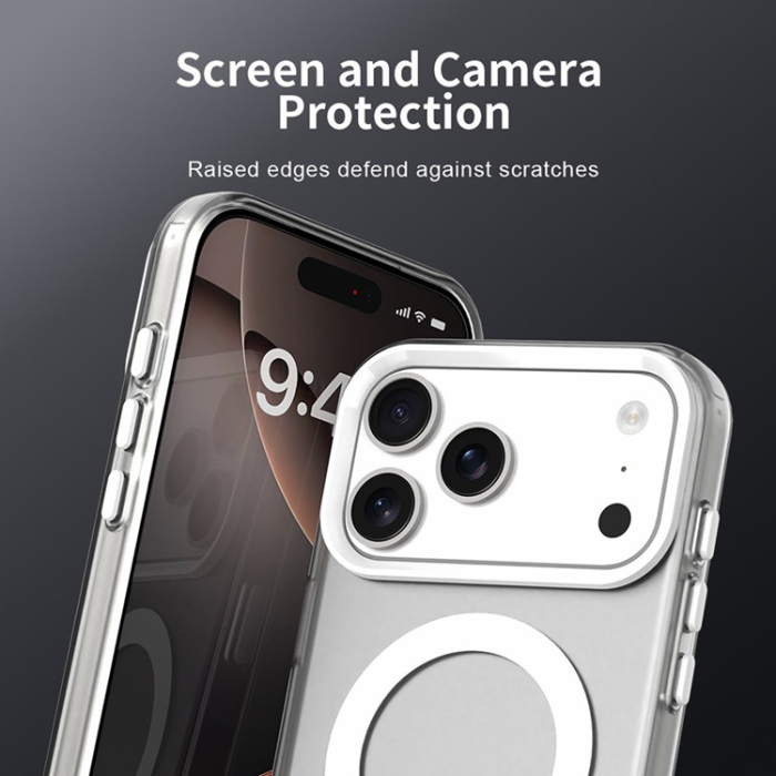 A-One Brand - iPhone 17 Pro Mobilskal MagSafe Anti Drop Hybrid - Vit