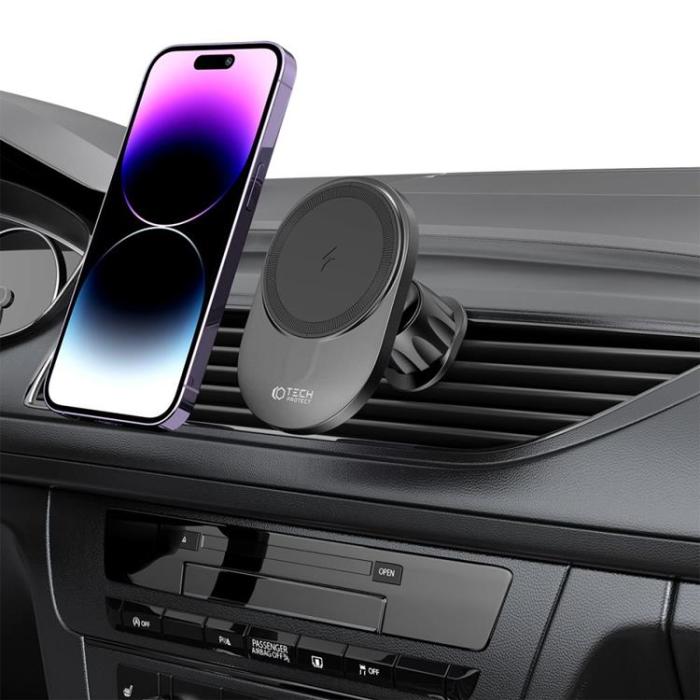 Tech-Protect - Tech-Protect Magsafe Trådlös Bilhållare Dashboard And Vent Mount - Svart