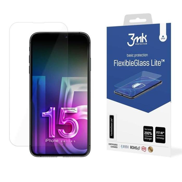 3MK - 3MK iPhone 15 Pro Max Hybrid Okrossbart Glas FlexibleGlass Lite