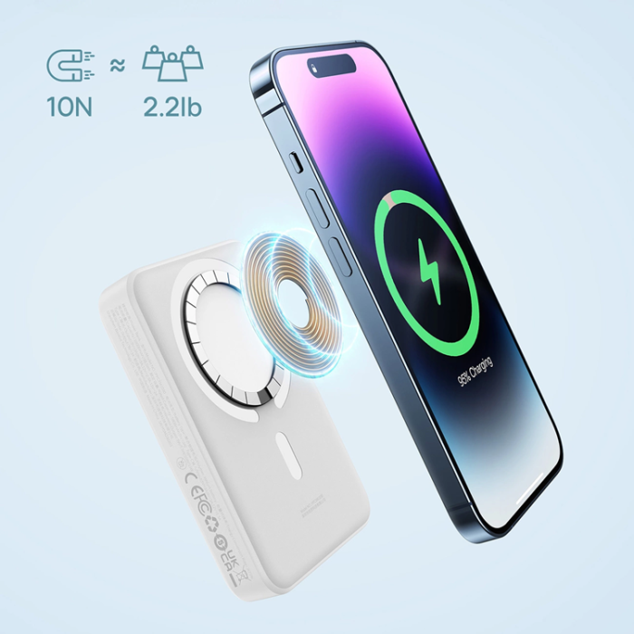BASEUS - Baseus Mini Magnetisk Trådlös Powerbank 10000mAh 30W - Vit