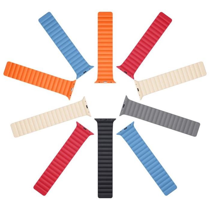 UTGATT - Dux Ducis Magnetic Strap Apple Watch 7/6/5/4/3/2/SE (41/40/38mm) - Svart/Orange