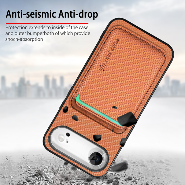 A-One Brand - iPhone Air Mobilskal Detachable Korthållare - Brun