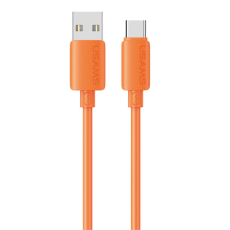 USAMS - USAMS USB-A till USB-C Kabel 3A 1m Silikon U98 - Orange