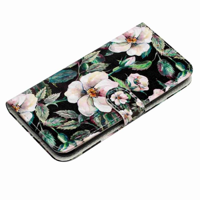 OEM - Samsung Galaxy A37 Plånboksfodral Konstläder Tryckt Mönster - Magnolia