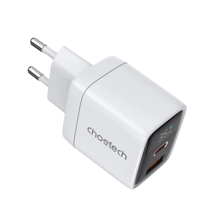 Choetech - Choetech USB-C USB-A Väggladdare PD 35W GaN - Vit