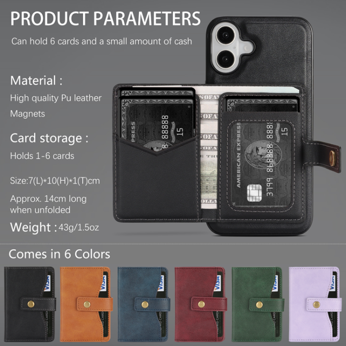 A-One Brand - iPhone 16 Mobilskal MagSafe Detachable Korthållare