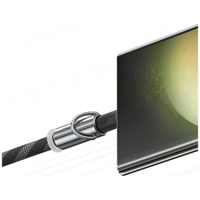USAMS - USAMS USB-C Till USB-C Kabel 60W 1.2m Lanyard - Rosa