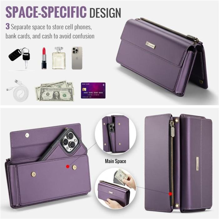 Caseme - CASEME Me20 Crossbody Väska 4.0-7.6'' Läder - Lila