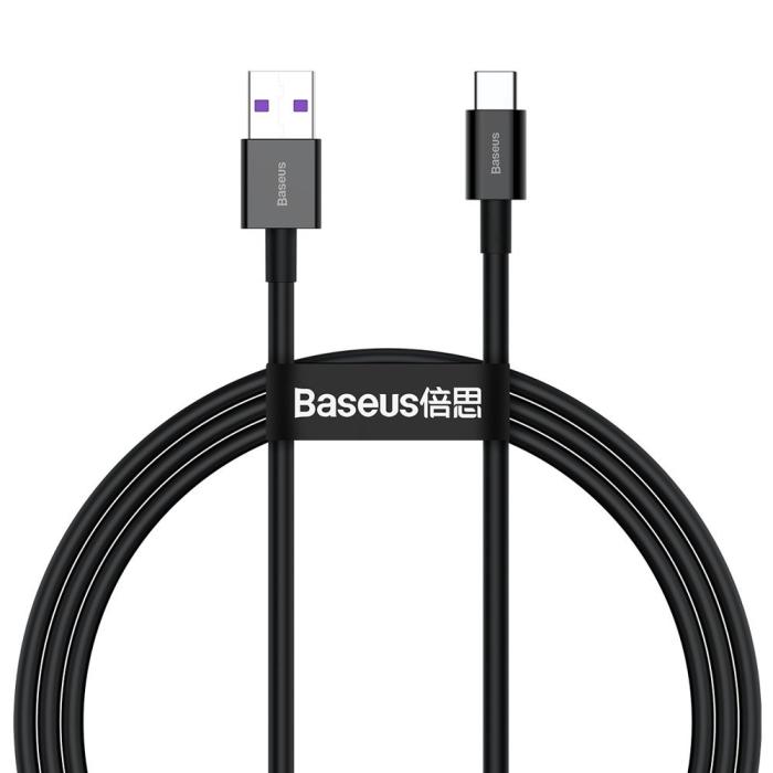 BASEUS - Baseus Huawei Fast Charging USB-C till USB-A kabel 1m - Svart