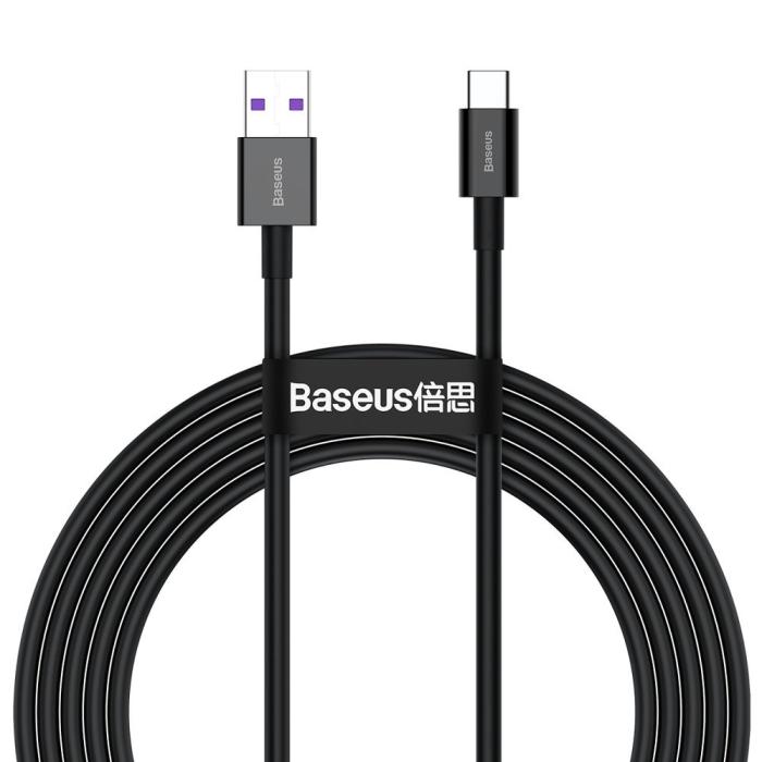 BASEUS - Baseus Huawei Snabb USB-C till USB-A kabel 2m - Svart