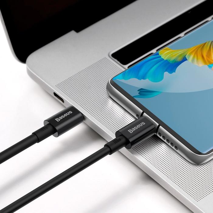 BASEUS - Baseus Superior USB-C till USB-C kabel 100W 5A 20V 1m - Svart