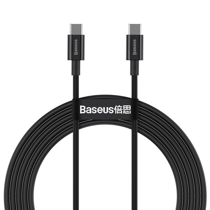 BASEUS - Baseus Superior USB-C till USB-C kabel 100W 5A 20V 1m - Svart