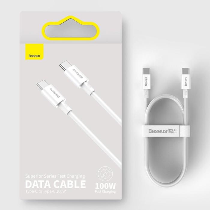 UTGATT5 - Baseus Superior Kabel USB-C 100W 5A 20V 1m - Vit