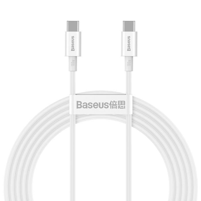 BASEUS - Baseus Superior USB-C till USB-C kabel 100W 5A 20V 1m - Vit