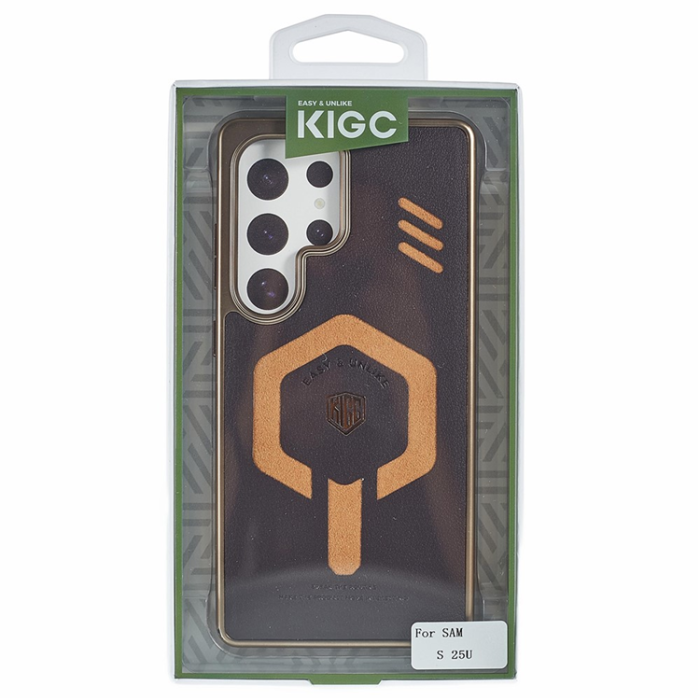 KIGC - KIGC Galaxy S25 Ultra Mobilskal MagSafe PC+TPU Läder