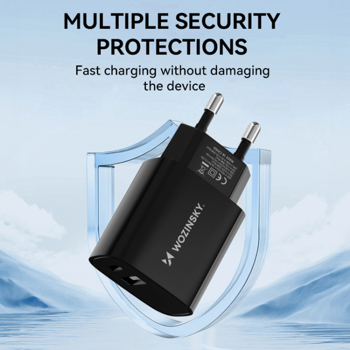 Wozinsky - Wozinsky USB-A USB-C 20W Väggladdare - Svart