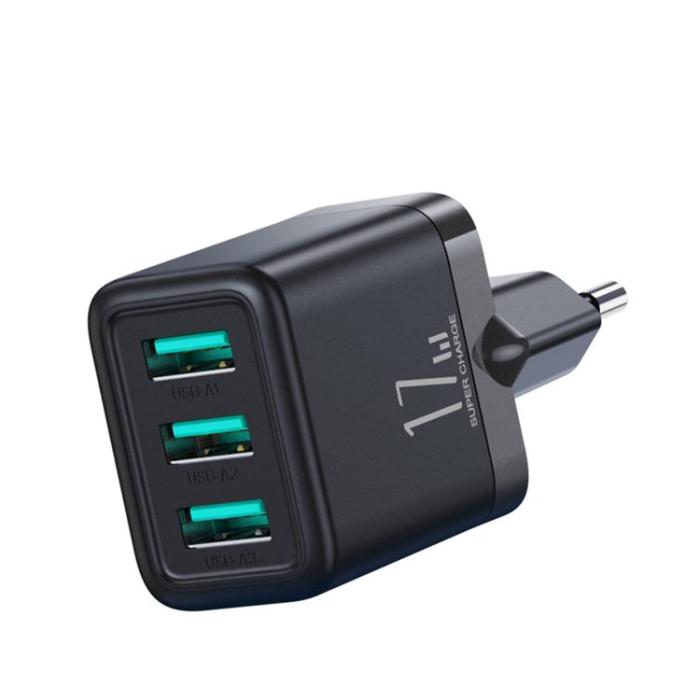 Joyroom - Joyroom Nätladdare 3xUSB-A 12W 3.4A - Svart