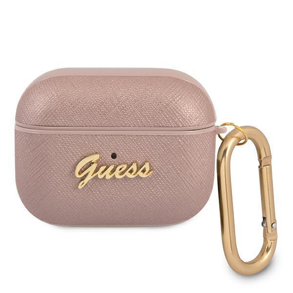 Guess Saffiano Script Metal Collection Skal AirPods Pro - Rosa | 2353 | AlltMobil