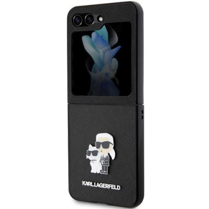 KARL LAGERFELD - KARL LAGERFELD Galaxy Z Flip 5 Mobilskal Saffiano Karl&Choupette Pin