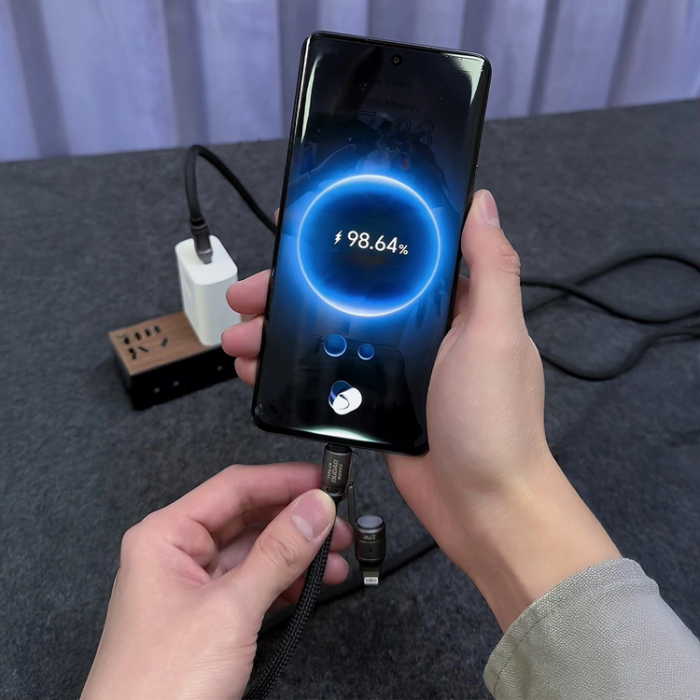 Dudao - Dudao 4in1 USB-C/USB-A Till USB-C/Lightning Kabel 65W 1.5m