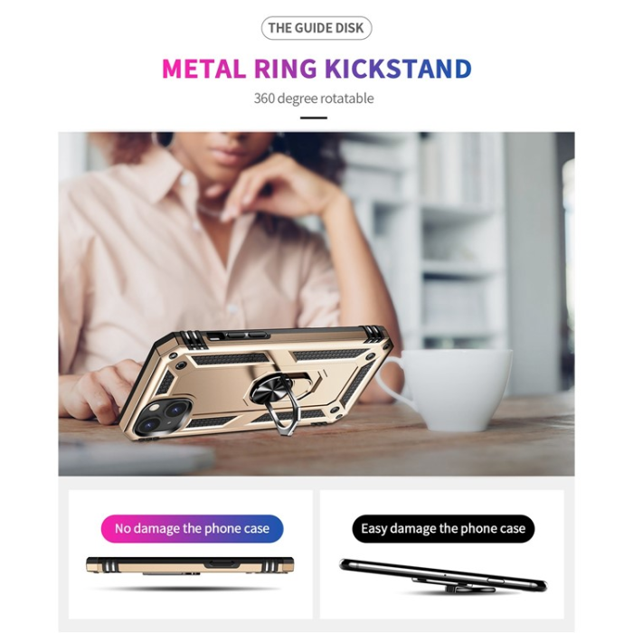 A-One Brand - iPhone 15 Mobilskal med Kickstand - Guld