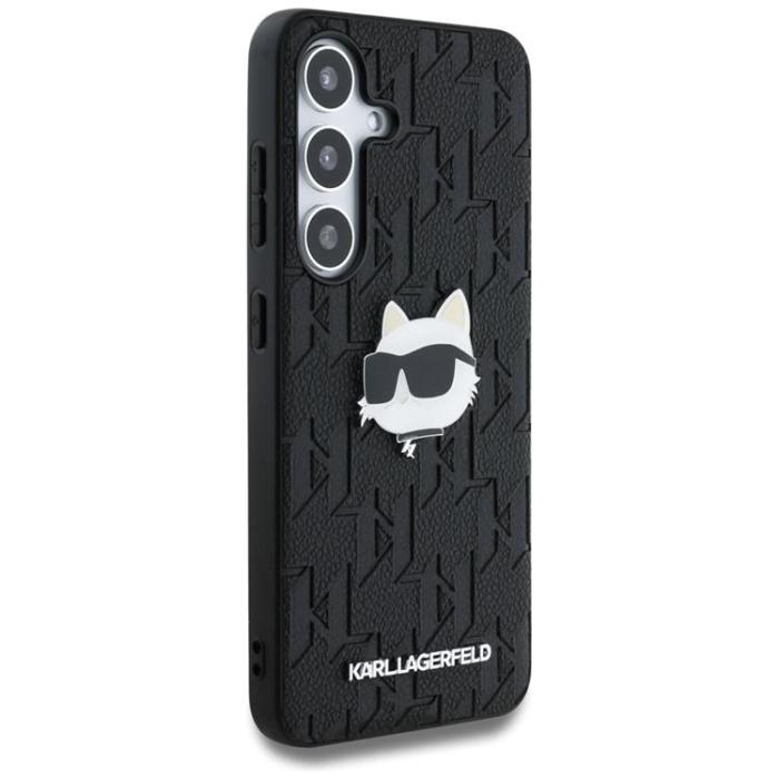 KARL LAGERFELD - Karl Lagerfeld Galaxy S25 Mobilskal Läder Monogram Choupette Head - Svart