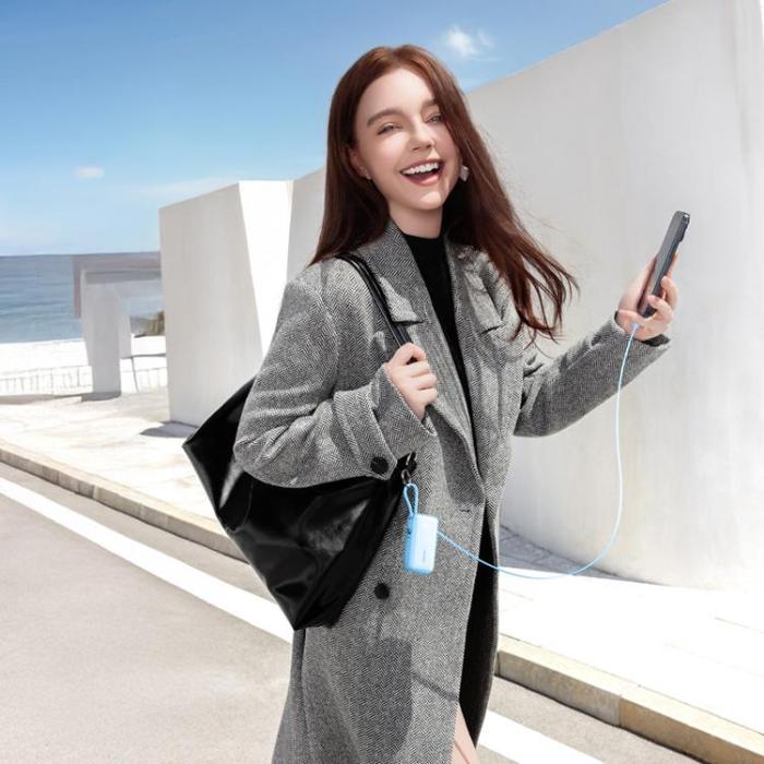 Joyroom - Joyroom Powerbank 10000 mAh 35W med Inbyggda USB-C-Kablar - Blå