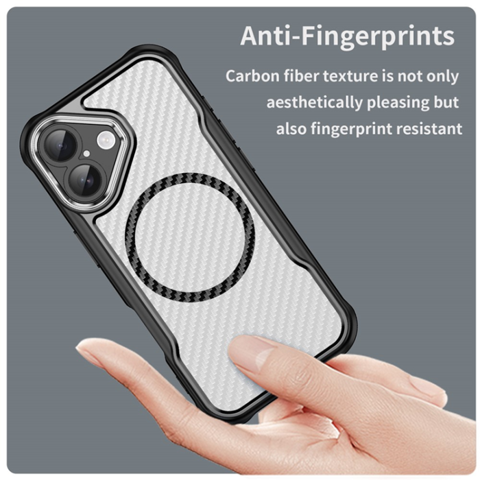A-One Brand - iPhone 17 Mobilskal MagSafe Carbon Fiber - Svart