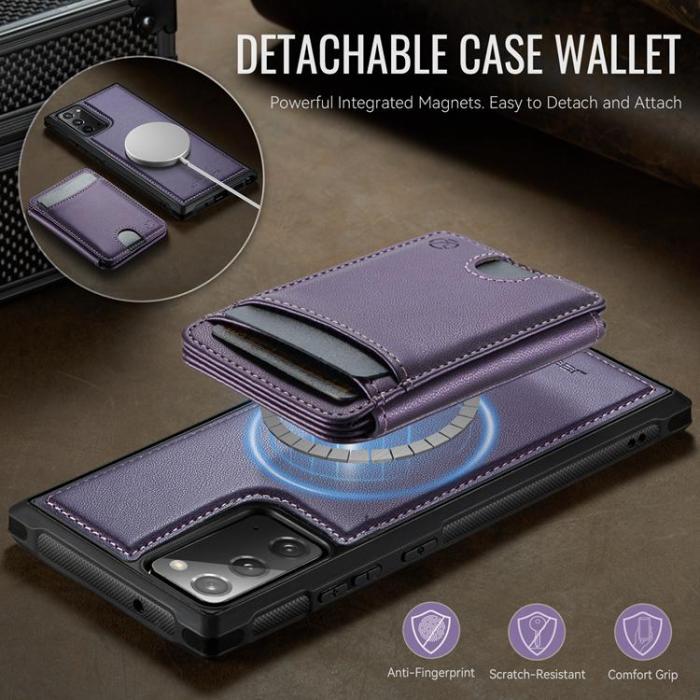 OEM - JEEHOOD Samsung Galaxy Note20 Fodral KonstLäder - Lila