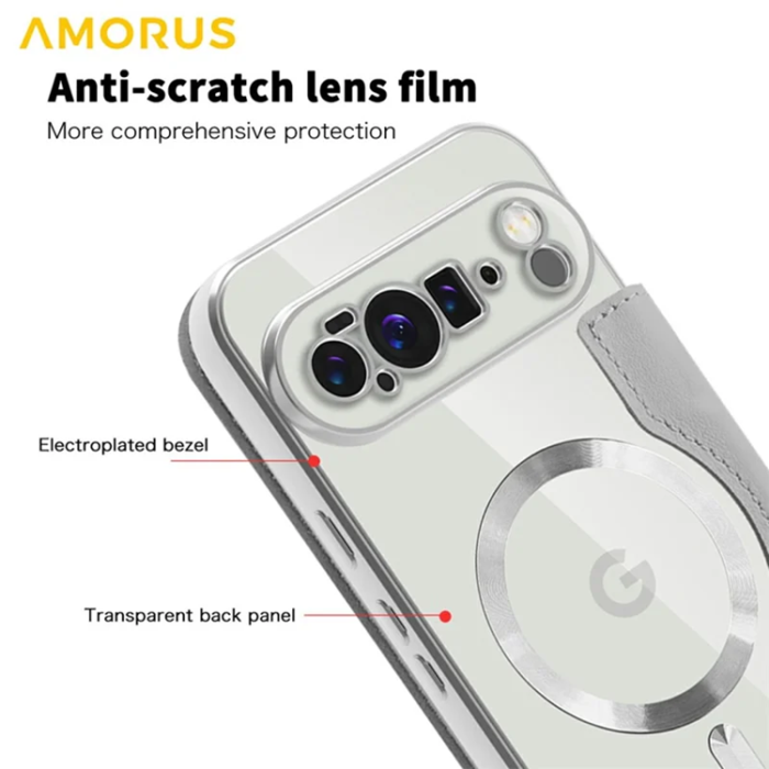 AMORUS - AMORUS Google Pixel 10 Pro XL Plånboksfodral Magsafe RFID - Titangrå