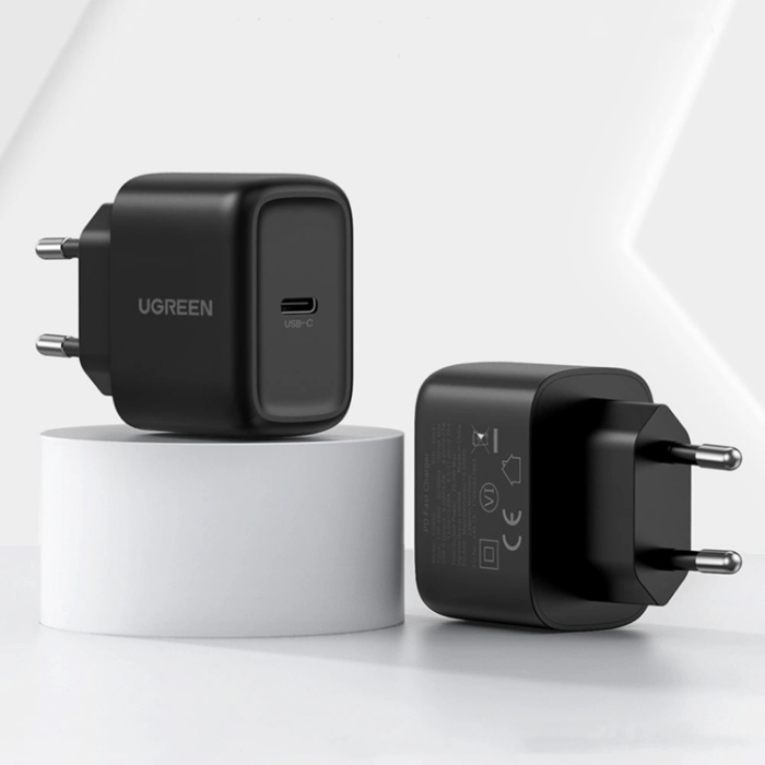 Ugreen - Ugreen Väggladdare 25W PD med Typ-C Kabel 2m - Svart