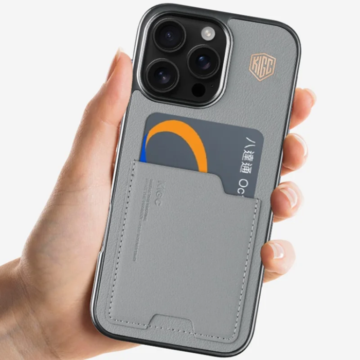 KIGC - KIGC iPhone 16 Pro Mobilskal Korthållare Electroplating - Svart