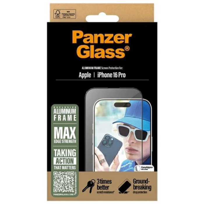 PanzerGlass - PanzerGlass iPhone 16 Pro Härdat Glas Skärmskydd Ultra-Wide Fit - Clear